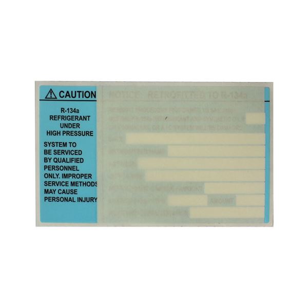 134a Conversion Information Decal (Retrofit Label)